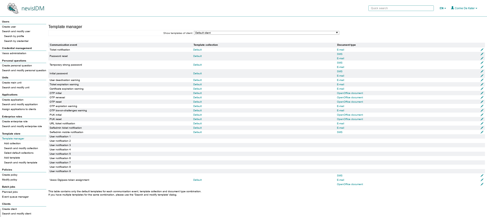 Template manager