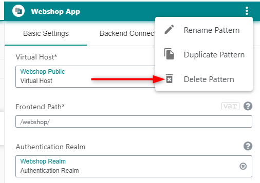 Deleting a pattern