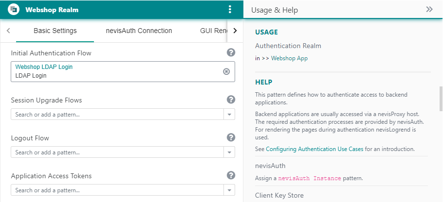 Usage section Help page: Links to the source pattern