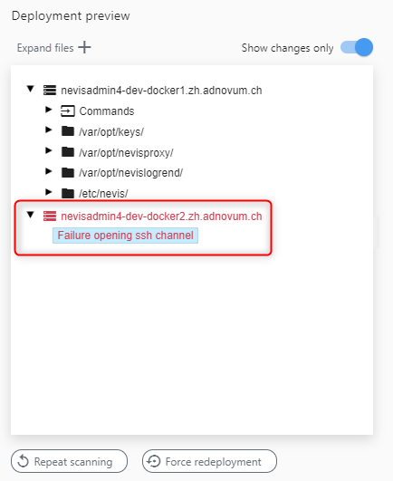 Scanning of host failed - Failure description