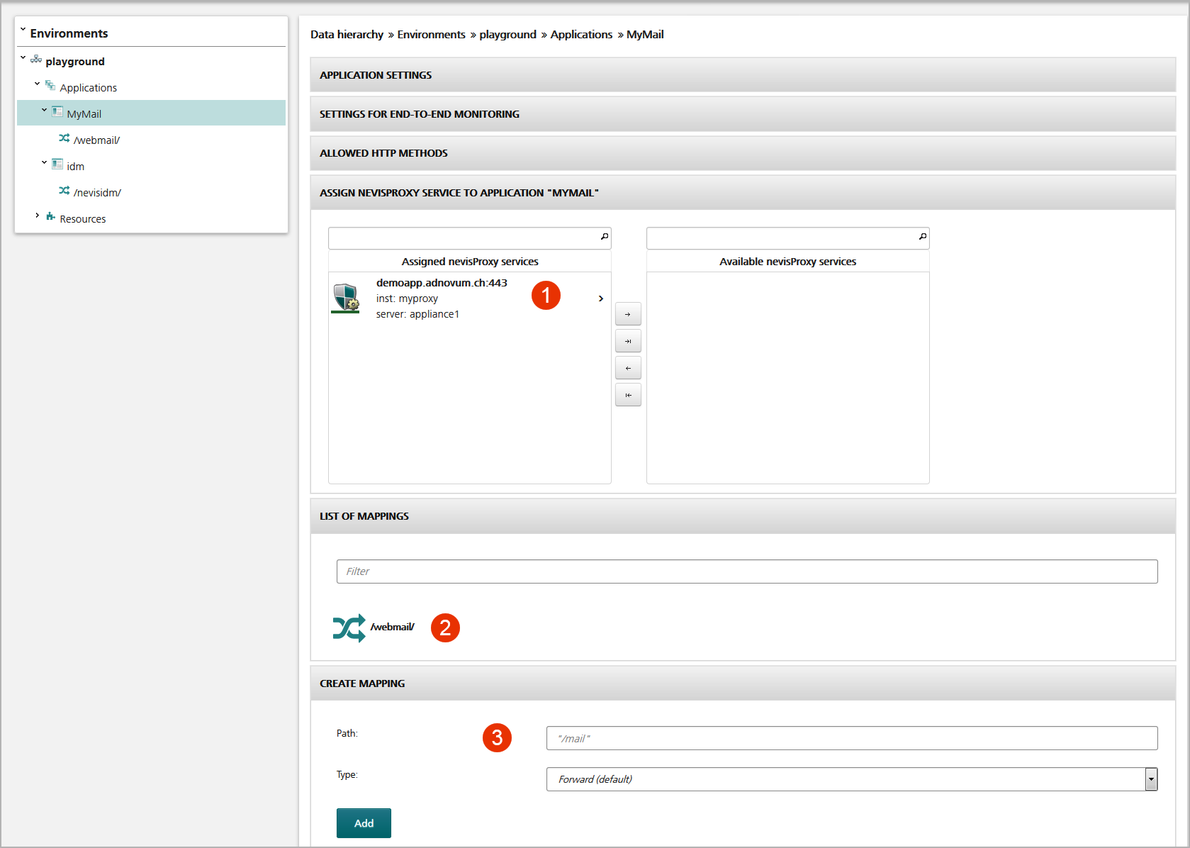 Sample application view
