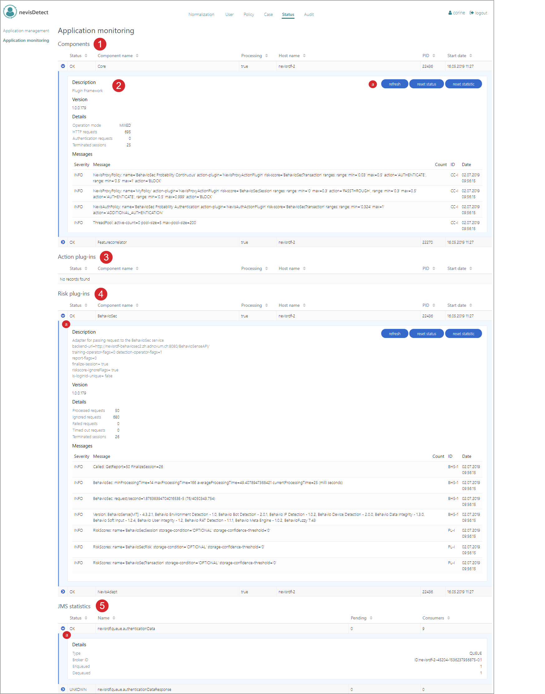 Status - Application monitoring