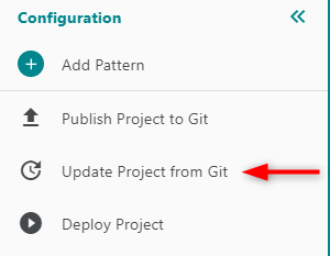 Patterns screen - Update Project from Git function