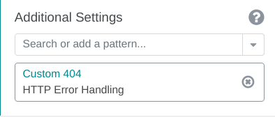 Assigning Error Handling pattern to Virtual Host pattern**The *HTTP Error Handling* pattern Custom 404 in the previous figure generates the following *filter-mapping* element, mapping the custom error filter *ErrorHandler_Custom_404* to */myapp/