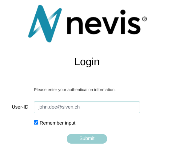 Login form produced by pattern