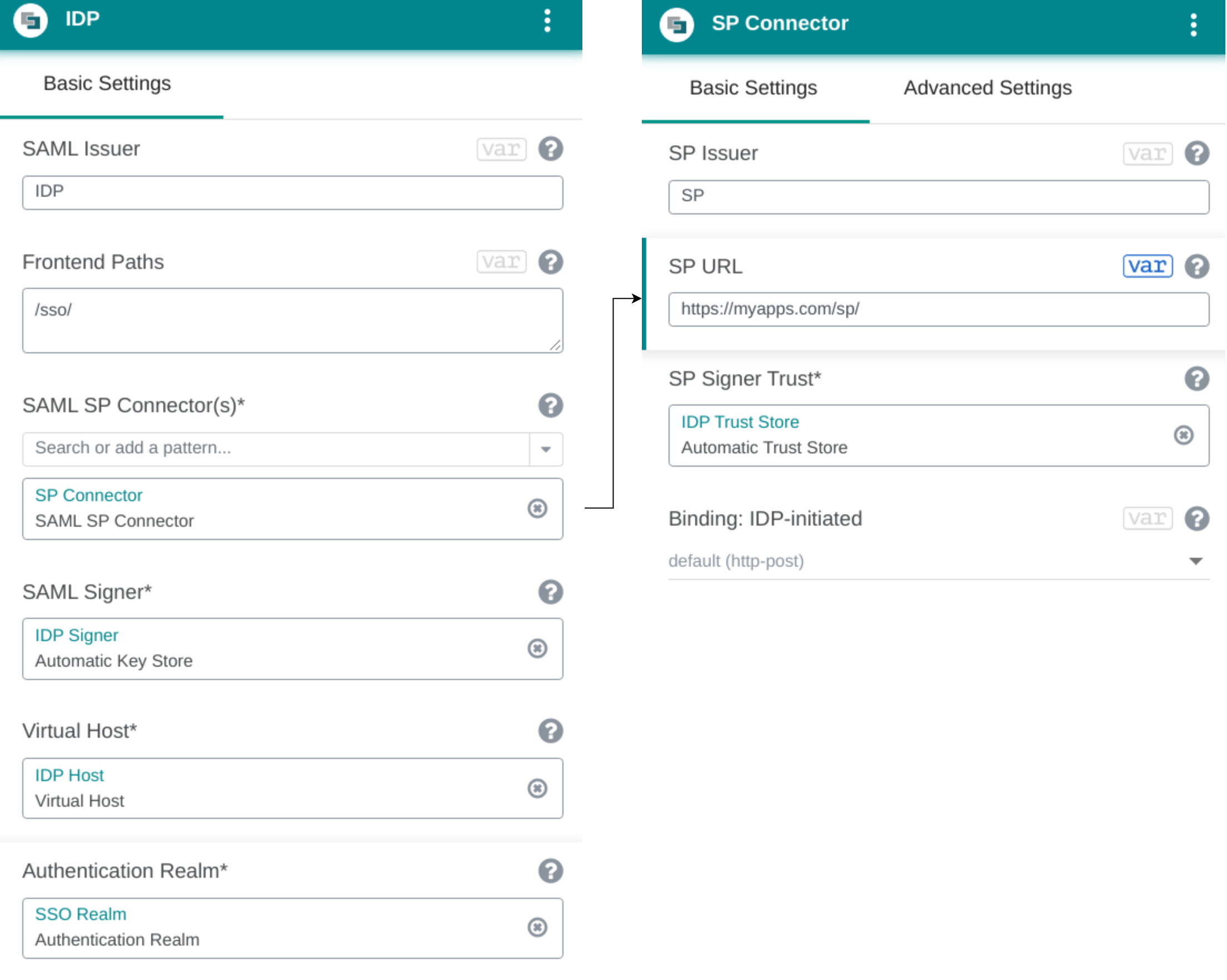 Setting up the SAML IDP - Patterns with entries