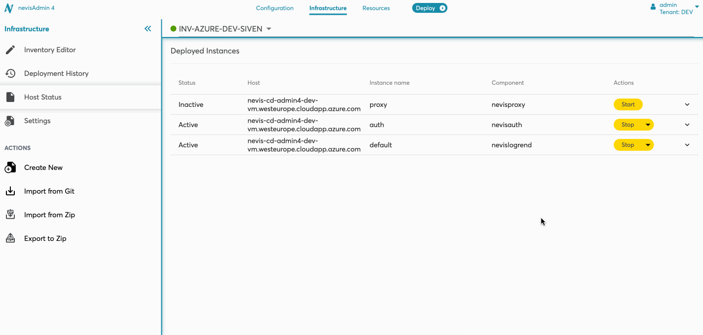 How to view deployed instances