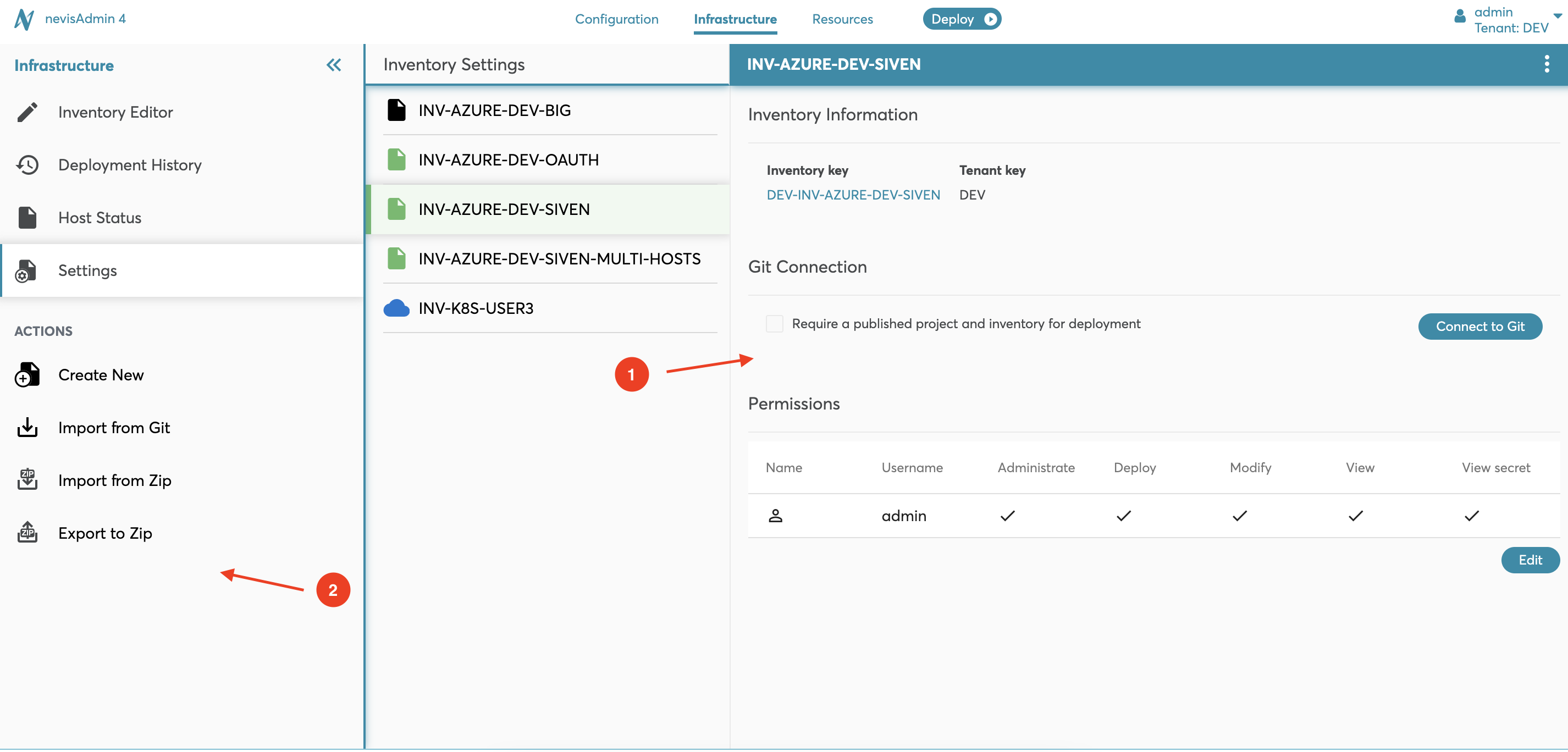 User interface without version control operations