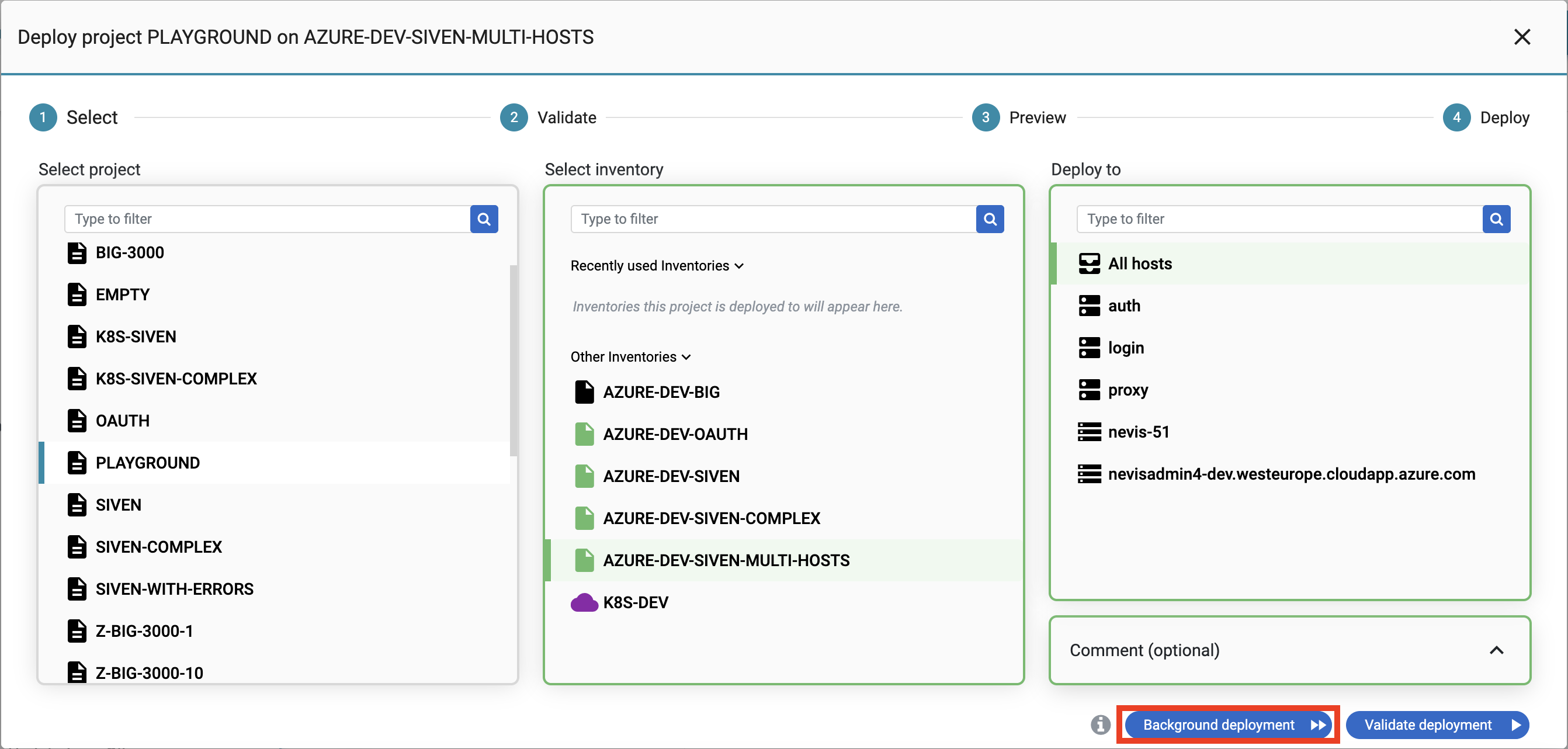 Background Deployment