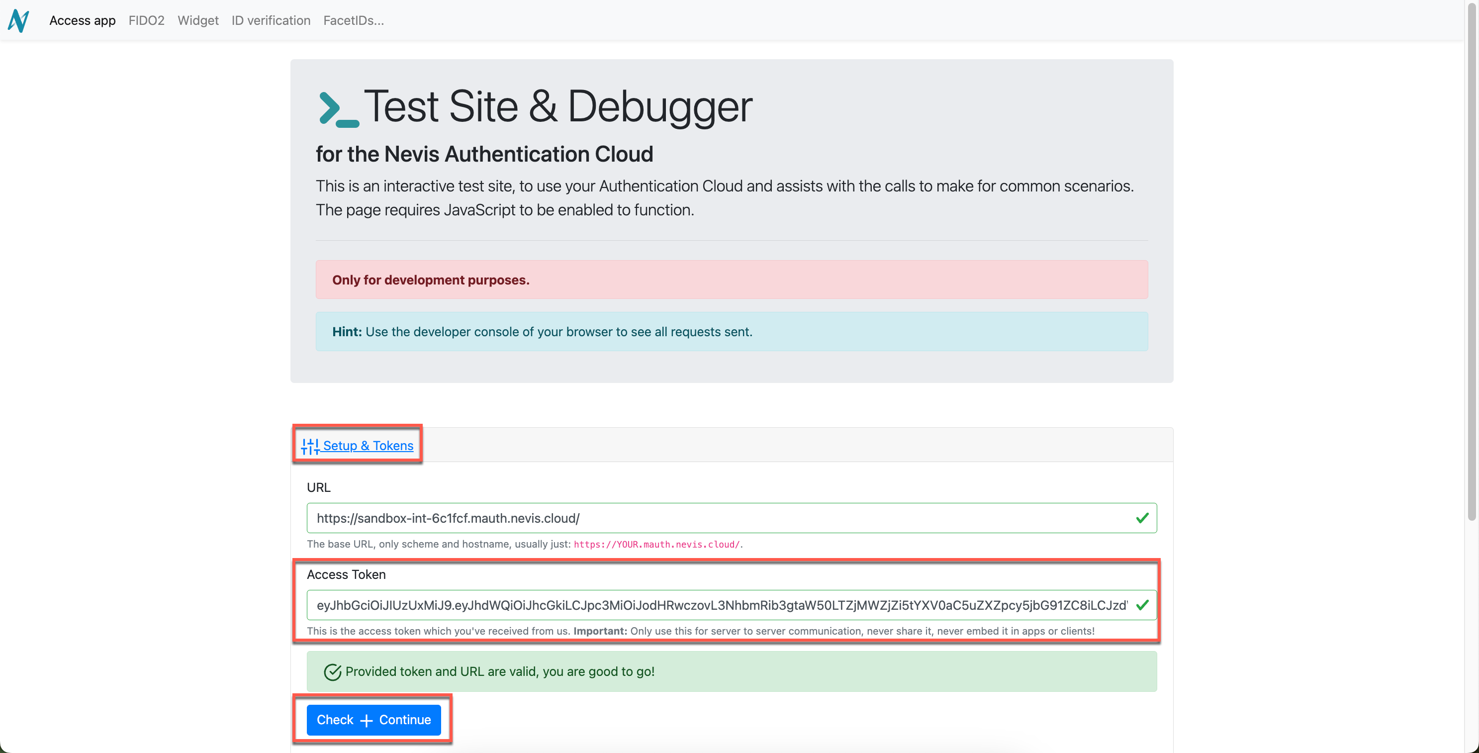 Adding your Access Key to the Test Application