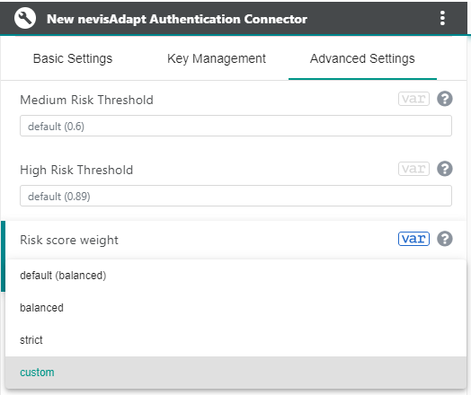 nevisAdapt risk engine profiles