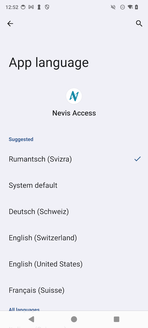 App language support