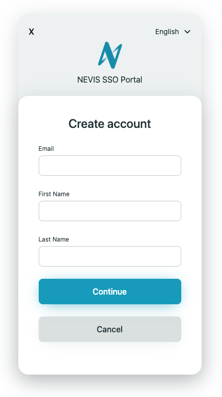 Nevis Identity Platform Example Project Create Account