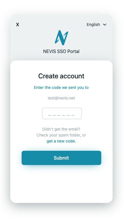 Nevis Identity Platform Example Project Create Account with ETAN