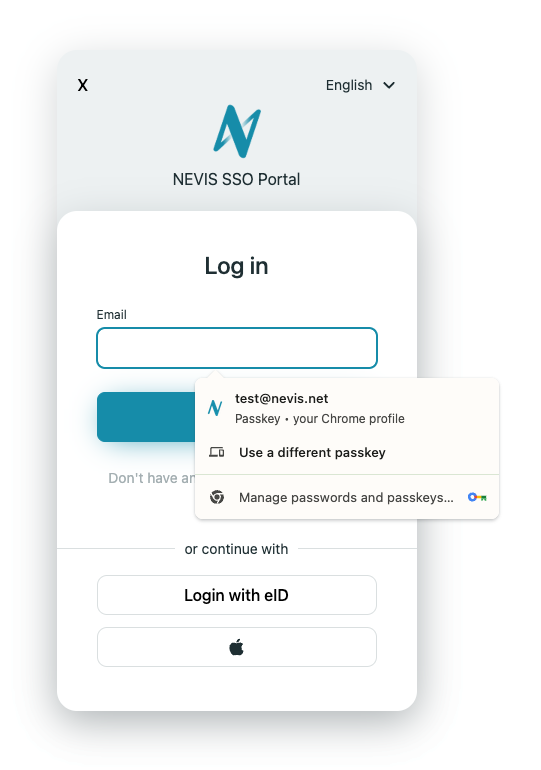 Nevis ID Example Passkey Autofill