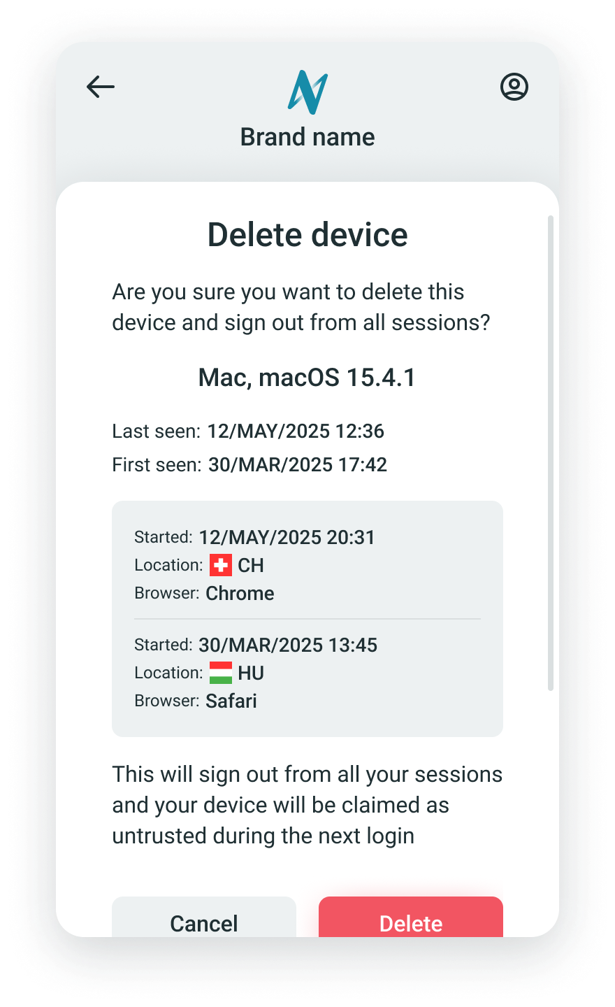 Nevis Identity Platform Example Project Profile Management Application