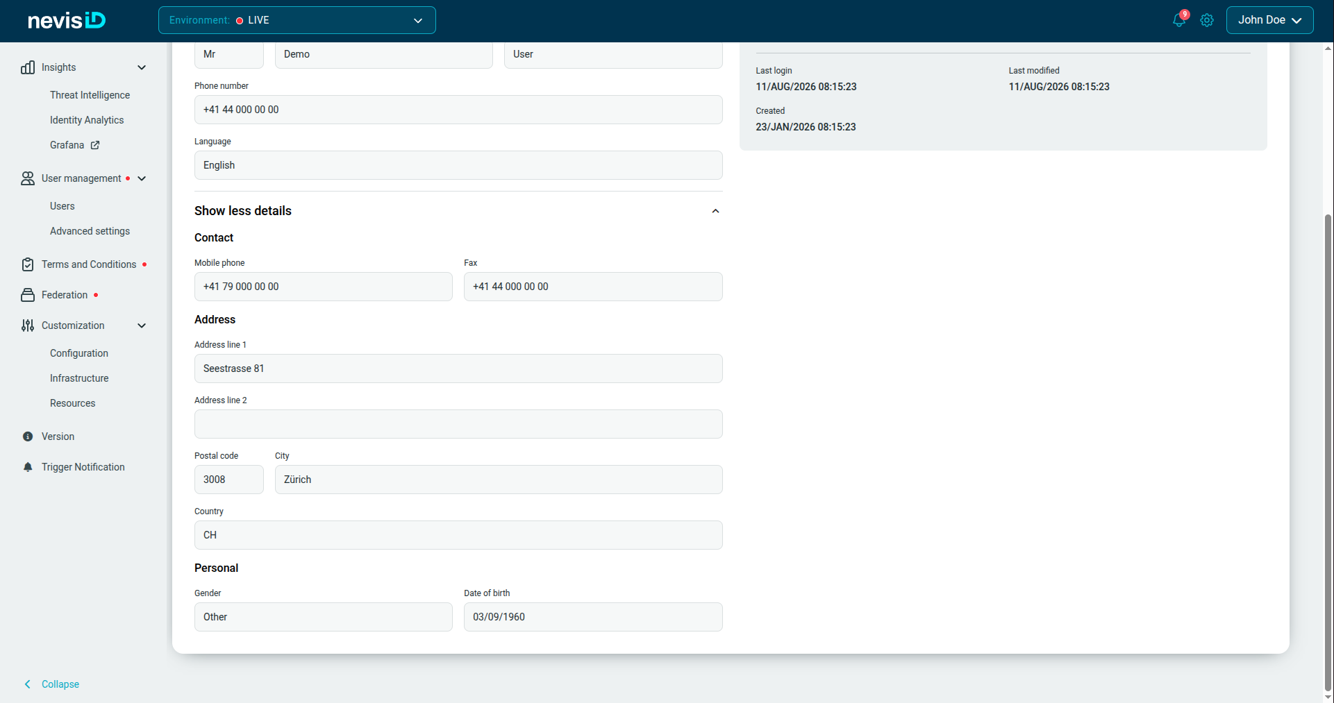 The General information tab with Show more details expanded