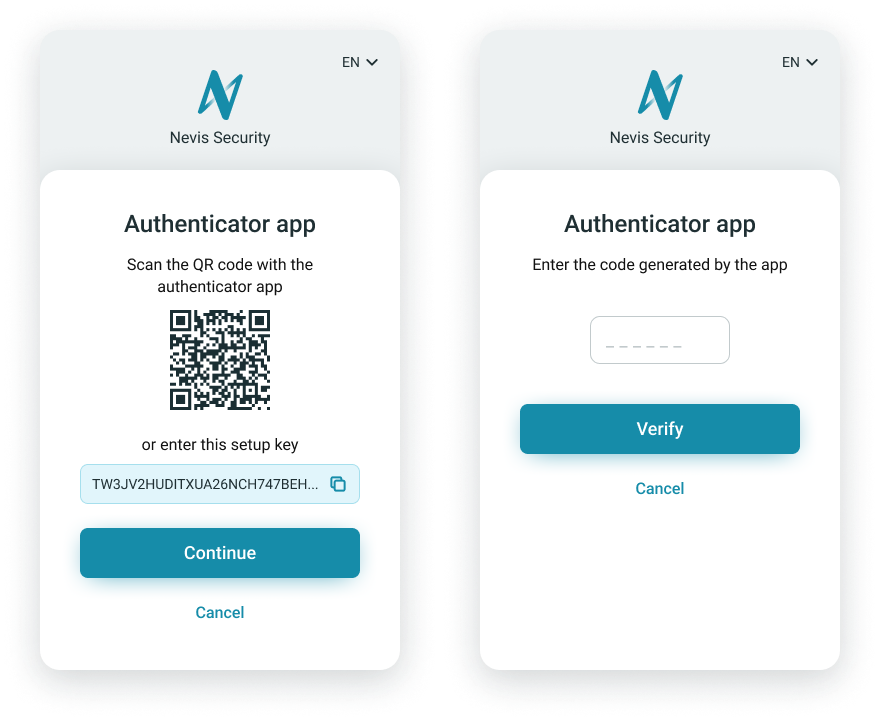 MFA authenticator app QR code or verification code